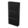 Sapateira Sokndal com 3 portas metálicas com dobradiças 104 x 50 x 15 cm preto en.casa.