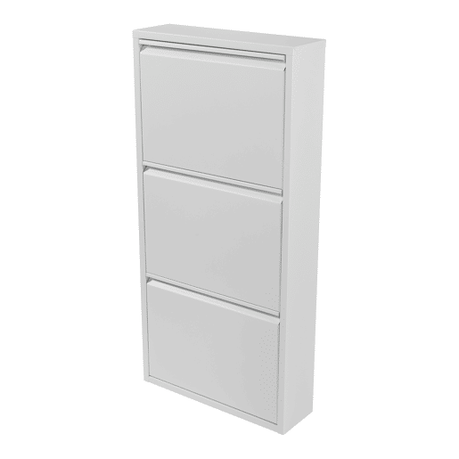 Sapateira Sokndal com 3 portas metálicas com dobradiças 104 x 50 x 15 cm branco en.casa.
