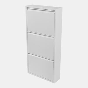 Sapateira Sokndal com 3 portas metálicas com dobradiças 104 x 50 x 15 cm branco en.casa.