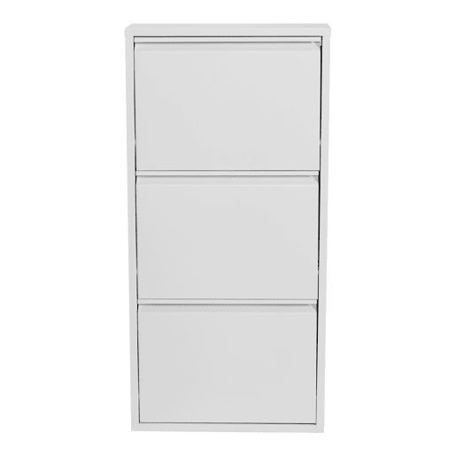 Sapateira Sokndal com 3 portas metálicas com dobradiças 104 x 50 x 15 cm branco en.casa.