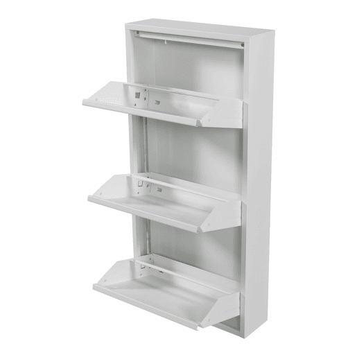 Sapateira Sokndal com 3 portas metálicas com dobradiças 104 x 50 x 15 cm branco en.casa.
