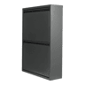 Sapateira Sokndal com 2 portas metálicas com dobradiças 71 x 50 x 15 cm cinzento en.casa