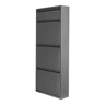 Sapateira Sokndal com 3 + 1 portas metálicas com dobradiças 118 x 50 x 15 cm cinzento en.casa