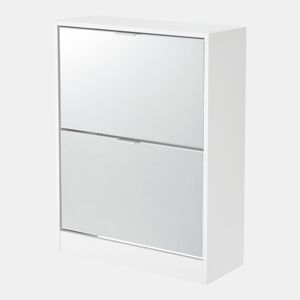 Sapateira Kragerø 2 compartimentos máx. 12 pares aglomerado 80 x 60 x 24 cm branco en.casa