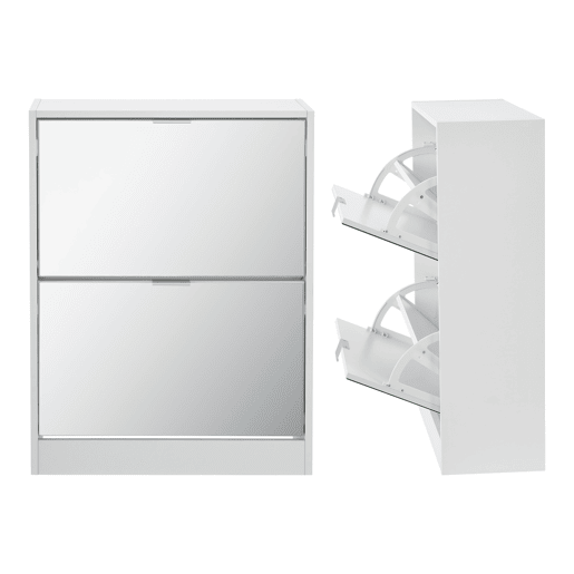 Sapateira Kragerø 2 compartimentos máx. 12 pares aglomerado 80 x 60 x 24 cm branco en.casa