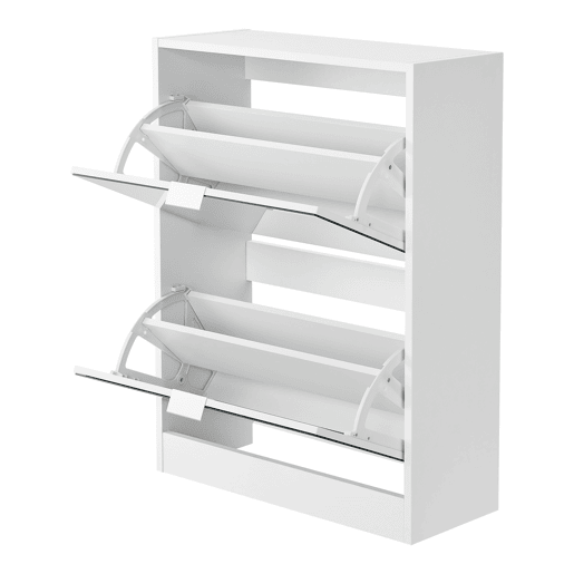 Sapateira Kragerø 2 compartimentos máx. 12 pares aglomerado 80 x 60 x 24 cm branco en.casa