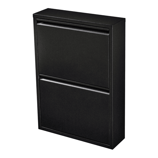 Sapateira Sokndal com 2 portas metálicas com dobradiças 71 x 50 x 15 cm preto en.casa