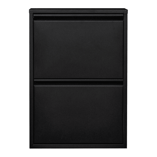 Sapateira Sokndal com 2 portas metálicas com dobradiças 71 x 50 x 15 cm preto en.casa