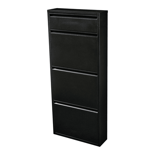 Sapateira Sokndal com 3 + 1 portas metálicas com dobradiças 118 x 50 x 15 cm preto en.casa