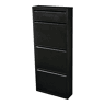 Sapateira Sokndal com 3 + 1 portas metálicas com dobradiças 118 x 50 x 15 cm preto en.casa