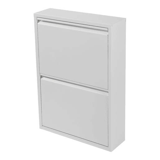 Sapateira Sokndal com 2 portas metálicas com dobradiças 71 x 50 x 15 cm branco en.casa
