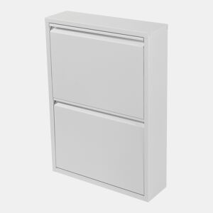 Sapateira Sokndal com 2 portas metálicas com dobradiças 71 x 50 x 15 cm branco en.casa