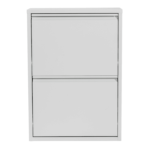 Sapateira Sokndal com 2 portas metálicas com dobradiças 71 x 50 x 15 cm branco en.casa