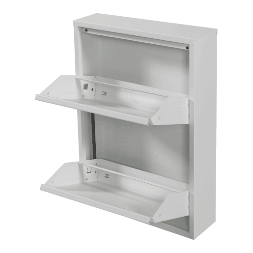 Sapateira Sokndal com 2 portas metálicas com dobradiças 71 x 50 x 15 cm branco en.casa