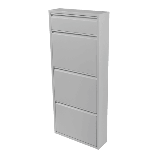 Sapateira Sokndal com 3 + 1 portas metálicas com dobradiças 118 x 50 x 15 cm branco en.casa
