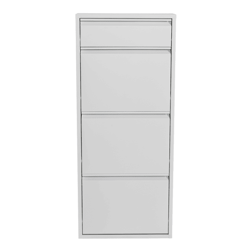Sapateira Sokndal com 3 + 1 portas metálicas com dobradiças 118 x 50 x 15 cm branco en.casa