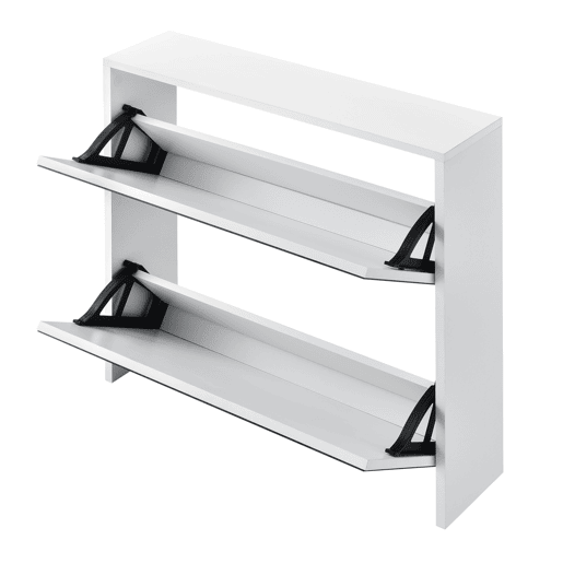 Sapateira com espelho Lund 6 pares de sapatos Aglomerado 67 x 63 x 17 cm Branco en.casa
