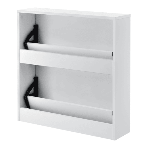 Sapateira com espelho Lund 6 pares de sapatos Aglomerado 67 x 63 x 17 cm Branco en.casa