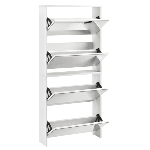 Sapateira Vogar com espelho para 12 pares de sapatos em aglomerado 134 x 63 x 17cm Branco en.casa