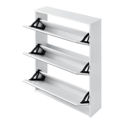 Vogar Sapateira com espelho para 9 pares de sapatos em aglomerado 103 x 63 x 17cm Branco en.casa