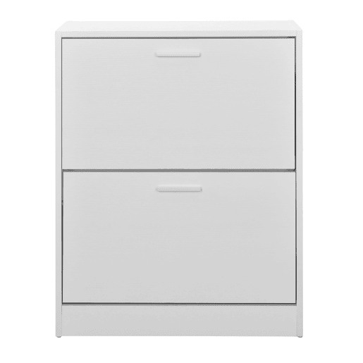 Sapateira 63 x 24 x 81 cm com 2 portas com prateleiras em aglomerado branco en.casa