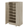 Sapateira com prateleiras e portas Aglomerado 108 x 55 x 35cm Carvalho en.casa