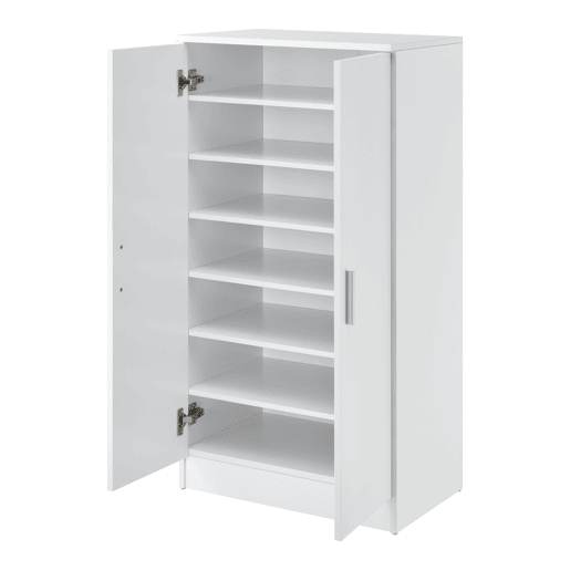 Sapateira com prateleiras e portas Aglomerado 108 x 55 x 35cm Branco en.casa