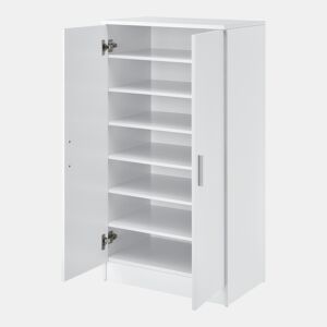Sapateira com prateleiras e portas Aglomerado 108 x 55 x 35cm Branco en.casa