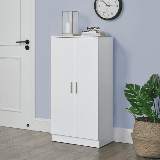 Sapateira com prateleiras e portas Aglomerado 108 x 55 x 35cm Branco en.casa