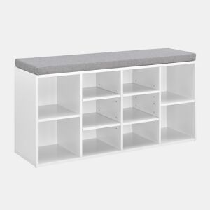 Sapateira banco Leonidas 10 pares de sapatos Aglomerado 103 x 30 x 30 x 48 cm Branco Cinzento en.casa