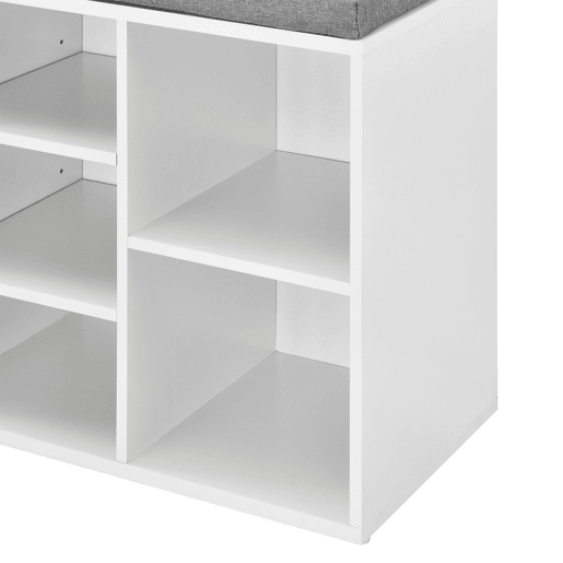 Sapateira banco Leonidas 10 pares de sapatos Aglomerado 103 x 30 x 30 x 48 cm Branco  Cinzento en.casa