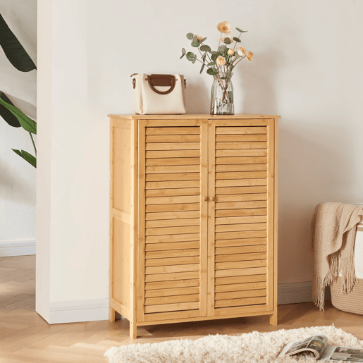Sapateira Klamp de 5 níveis para 10 pares de sapatos de bambu 88 x 66 x 33 cm Natural en.casa