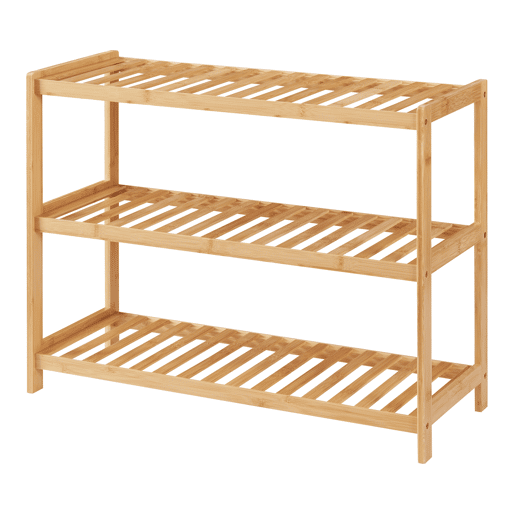 Dammfleth Sapateira de 3 níveis para 9 pares de sapatos em bambu 55 x 68 x 27 cm Natural en.casa