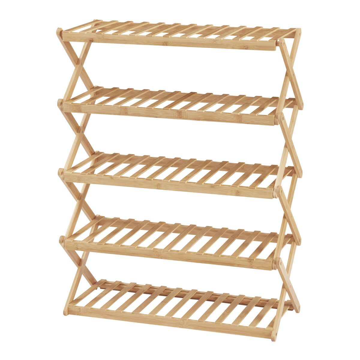 Zapatero plegable Fitzbek de 5 niveles para 10 pares bambú