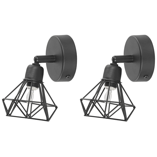 Conjunto de 2 candeeiros de foco ERMA Ajustável Metal Preto