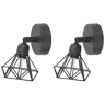 Conjunto de 2 candeeiros de foco ERMA Ajustável Metal Preto
