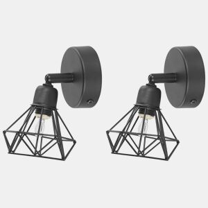Conjunto de 2 candeeiros de foco ERMA Ajustável Metal Preto