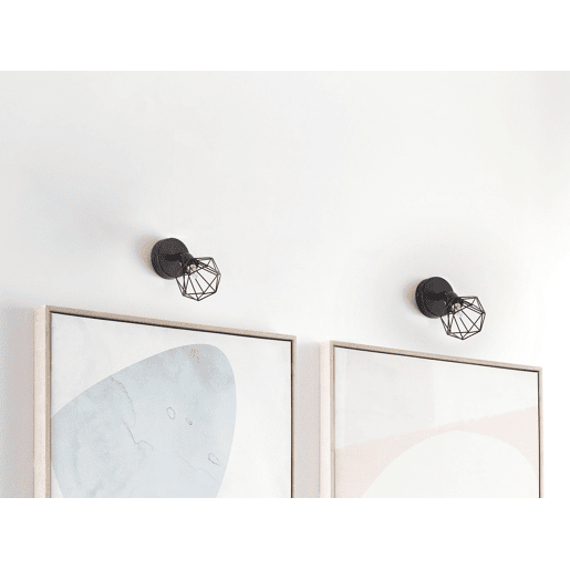 Conjunto de 2 candeeiros de foco ERMA Ajustável Metal Preto