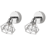 Conjunto de 2 candeeiros de foco ERMA Ajustável Metal Prateado