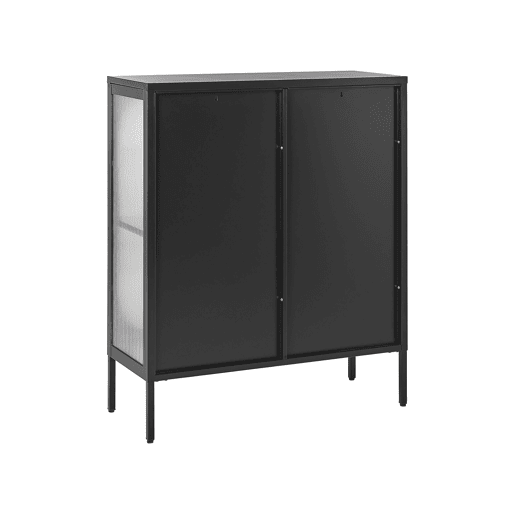 Armário com vitrine SARRE Metal 90 cm Preto