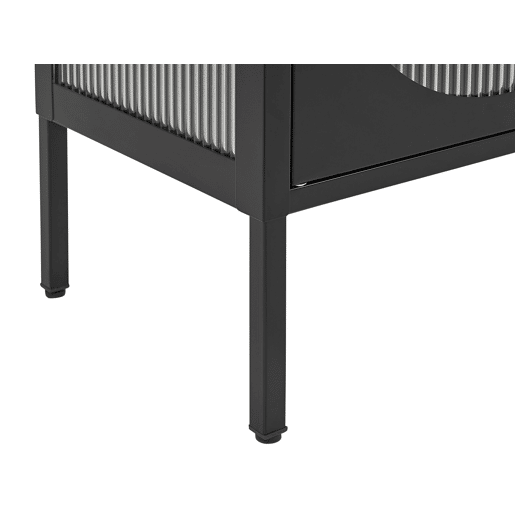 Armário com vitrine SARRE Metal 90 cm Preto
