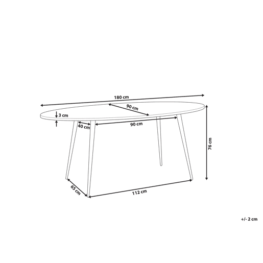 Mesa de jantar OTTAWA Castanho claro 180 cm 90 cm
