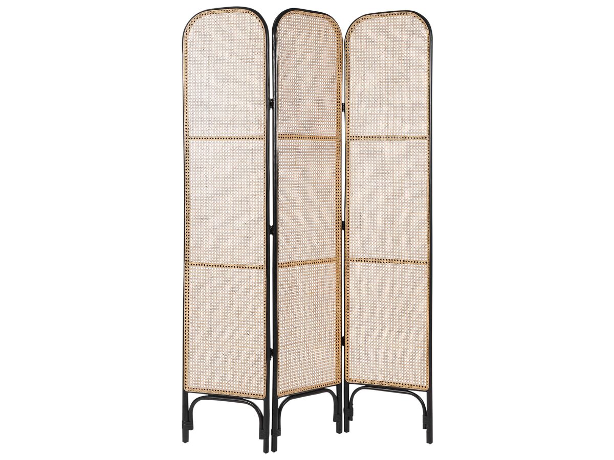Biombo 3 paneles de ratán POTENZA Beliani