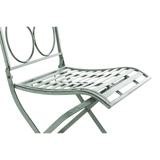 Conjunto de 2 cadeiras de jardim dobráveis em ferro forjado Sibell design rústico Cor Verde
