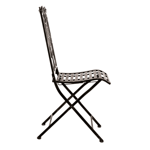 Conjunto de 2 cadeiras de jardim dobráveis em ferro forjado Sibell design rústico Cor Castanho