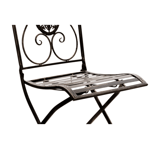 Conjunto de 2 cadeiras de jardim dobráveis em ferro forjado Sibell design rústico Cor Castanho