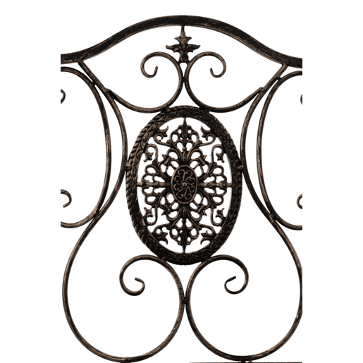 Conjunto de 2 cadeiras de jardim dobráveis em ferro forjado Sibell design rústico Cor Castanho