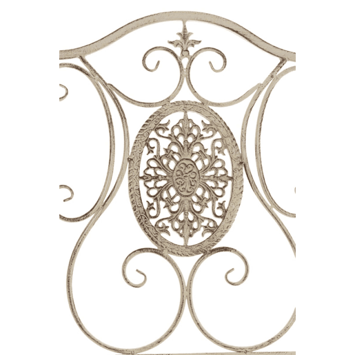 Conjunto de 2 cadeiras de jardim dobráveis em ferro forjado Sibell design rústico Cor Creme