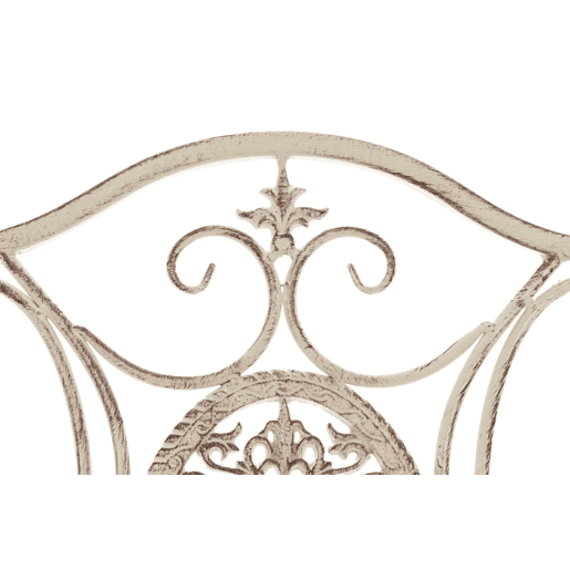 Conjunto de 2 cadeiras de jardim dobráveis em ferro forjado Sibell design rústico Cor Creme