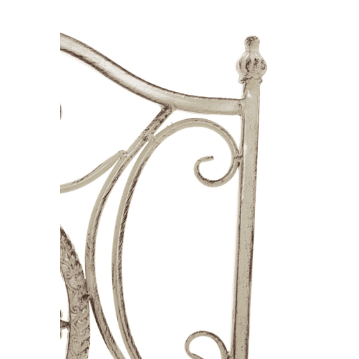 Conjunto de 2 cadeiras de jardim dobráveis em ferro forjado Sibell design rústico Cor Creme